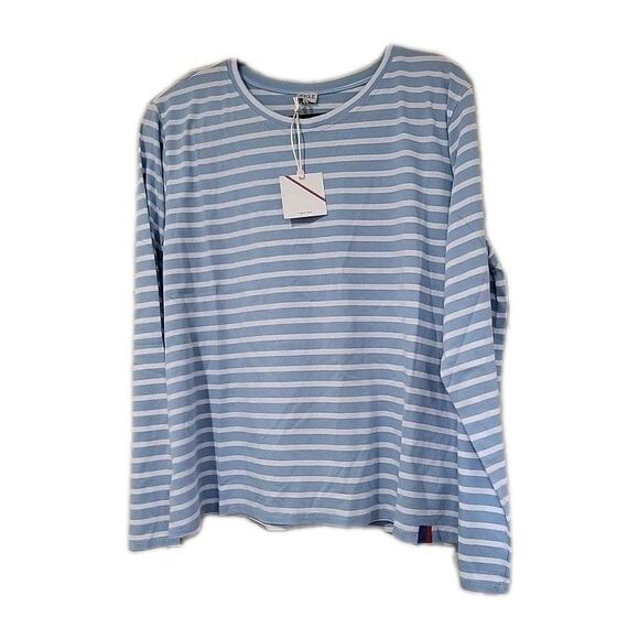 KULE Ladies long sleeve striped Round Neck shirt- The Modern Blue/white Xxl NWT - Picture 1 of 11